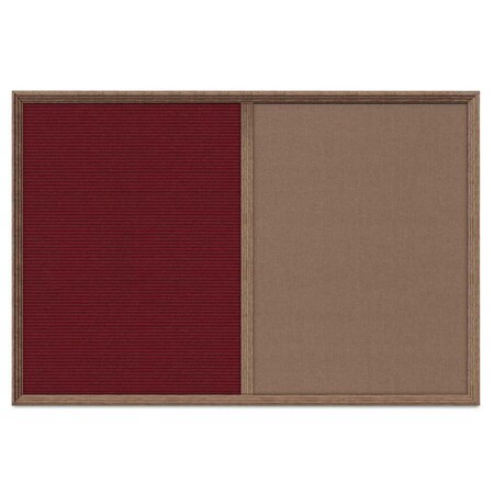 United Visual Products Enclosed Corkboard, 1 Door, 24"x36", 4" Fra UV3422-SATIN-CORK